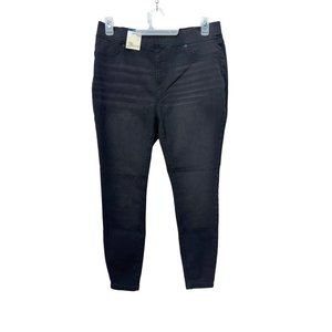Terra and Sky Women's Plus Size Skinny High Rise Jeggings, Washed Black Size 0X(